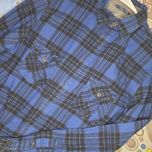 Mossimo Supply Co Blue and Black Plaid Flannel